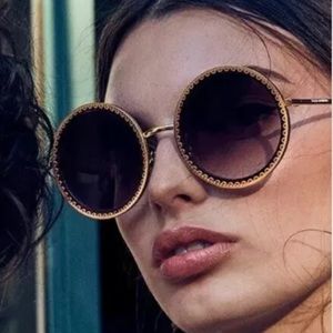 Dolce & Gabbana DG 2211 02/8H Gold/ Bordeaux Gradient Sunglasses 53mm Authentic